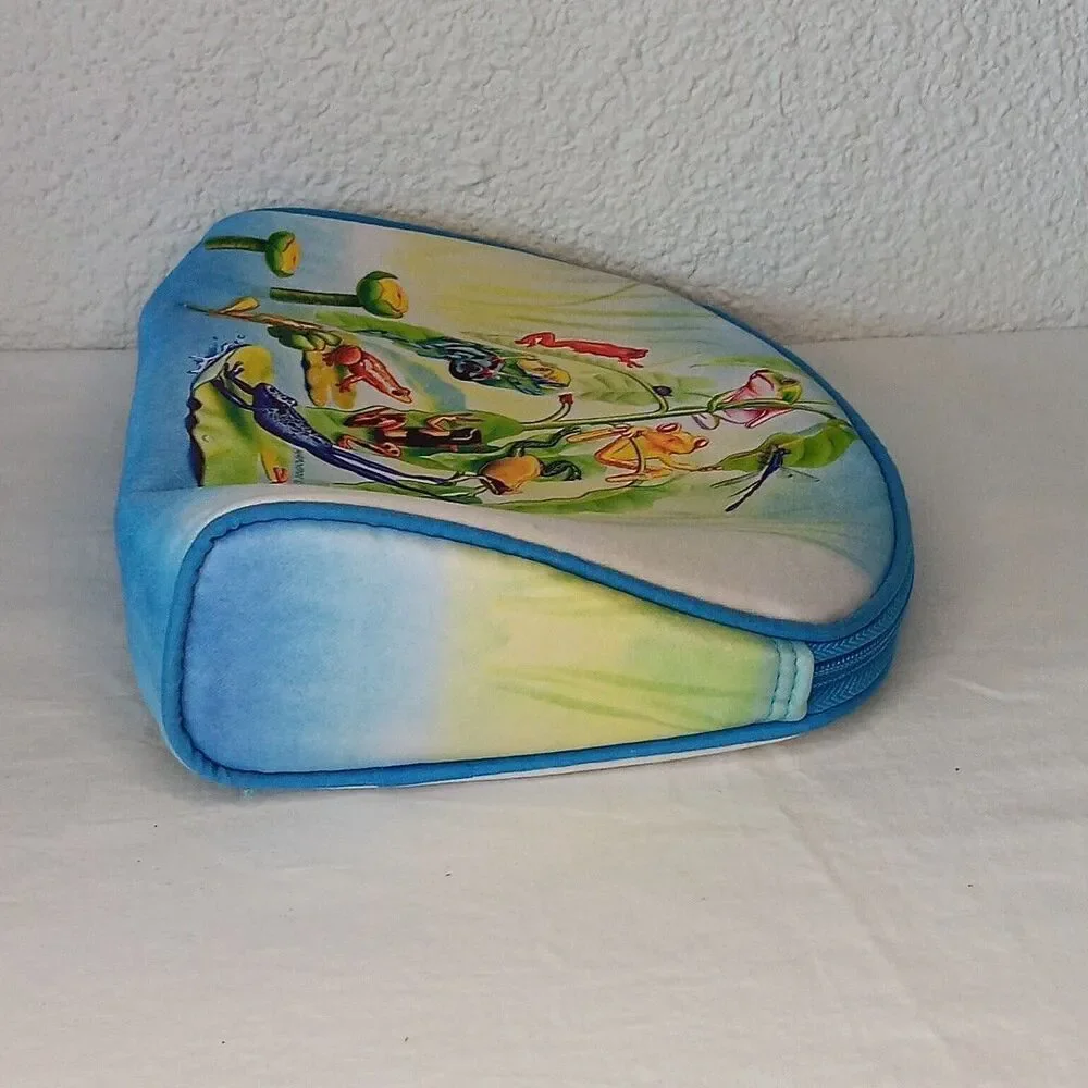 Vintage Salamander 1996 Cosmetic Accessory Makeup Bag Set Travel Frogs